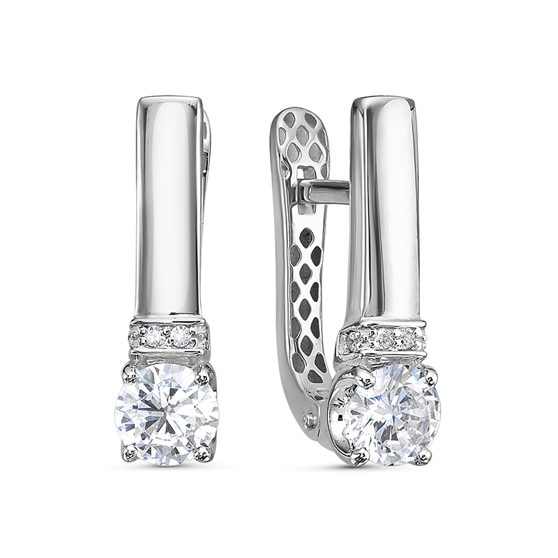 Серьги 585 дф1201576рб арт.дф1201576рб 8 Фианит Кр 1,00 0,014;2 Фианит Кр 5,00 0,316;