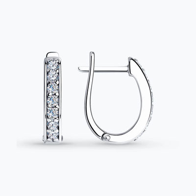 Серьги 925 94024239 арт.94024239 14 Фианит бесцветный Круг 2