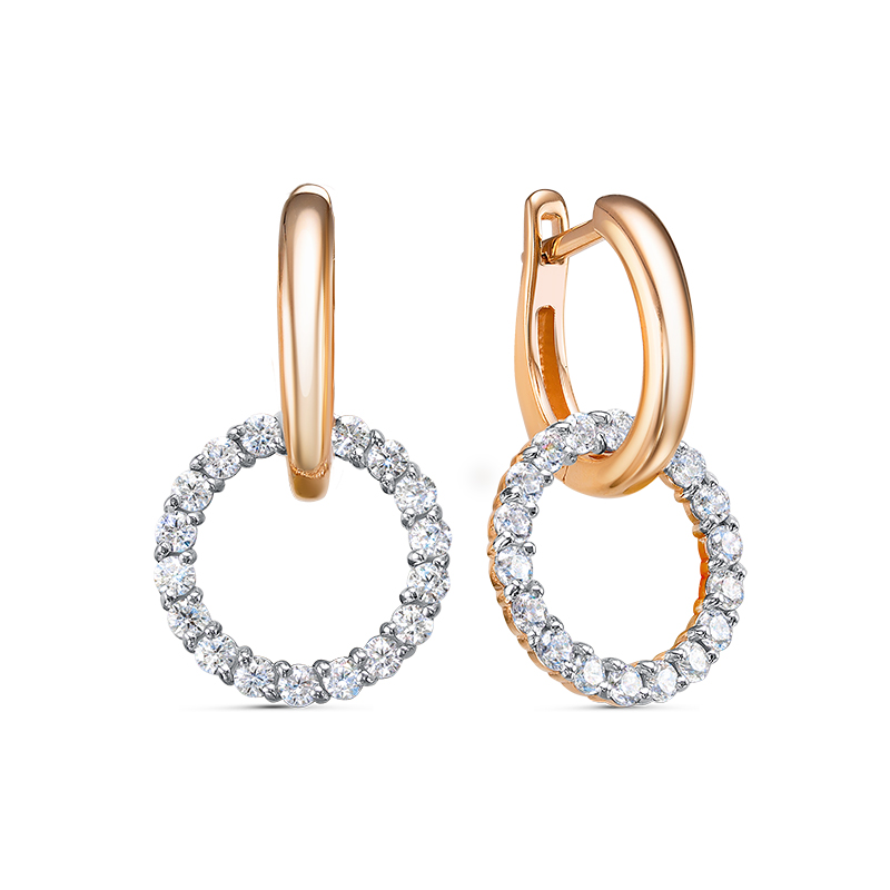 Серьги 585 1202935 арт.1202935 36 Фианит Кр 1,75  0,304;