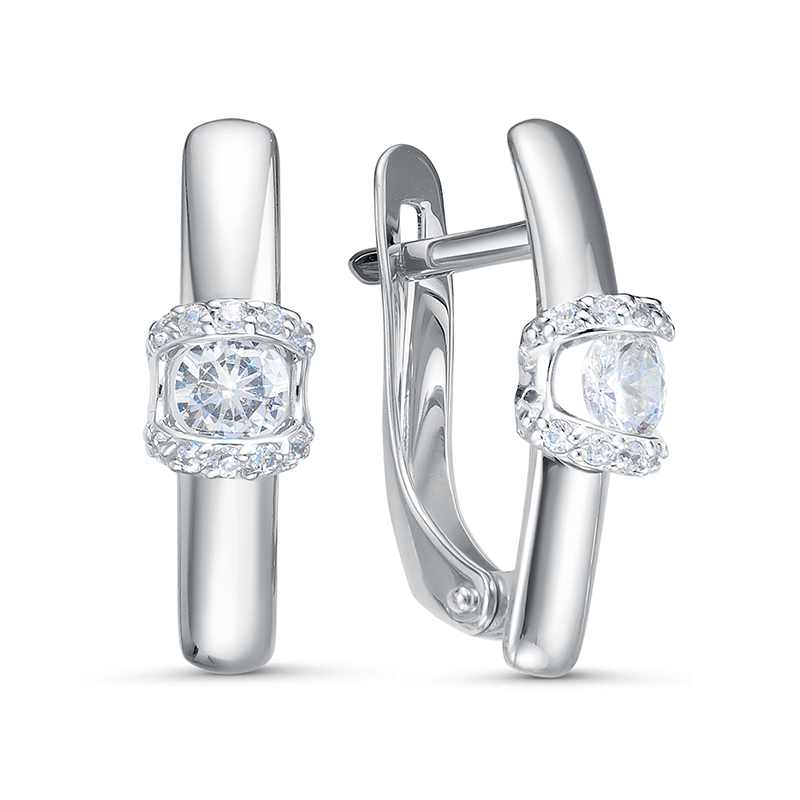 Серьги 585 1203173 арт.1203173 2 Фианит Кр 3,50 0,114;20 Фианит Кр 1,00 0,034;