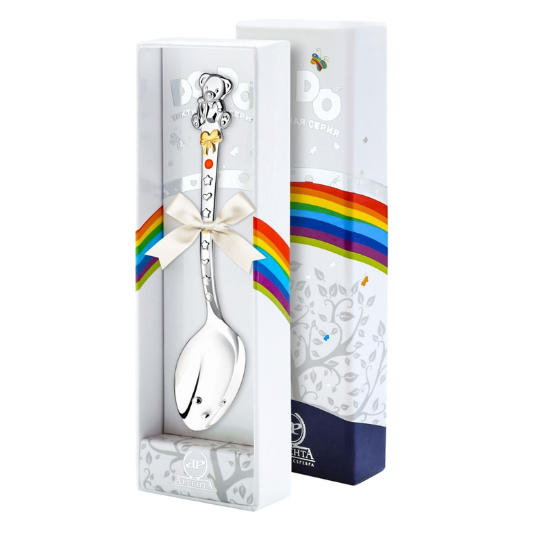 Ложка детская DODO "Мишка с бантом" ч/п с эмалью + арт.1183ЛЖ05808 15,78г