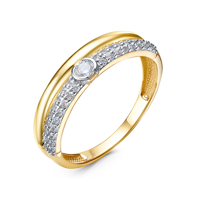 Кольцо 585 1100968 арт.1100968 Фианит Кр 1,00;Фианит Кр 2,75; 17,5 р.