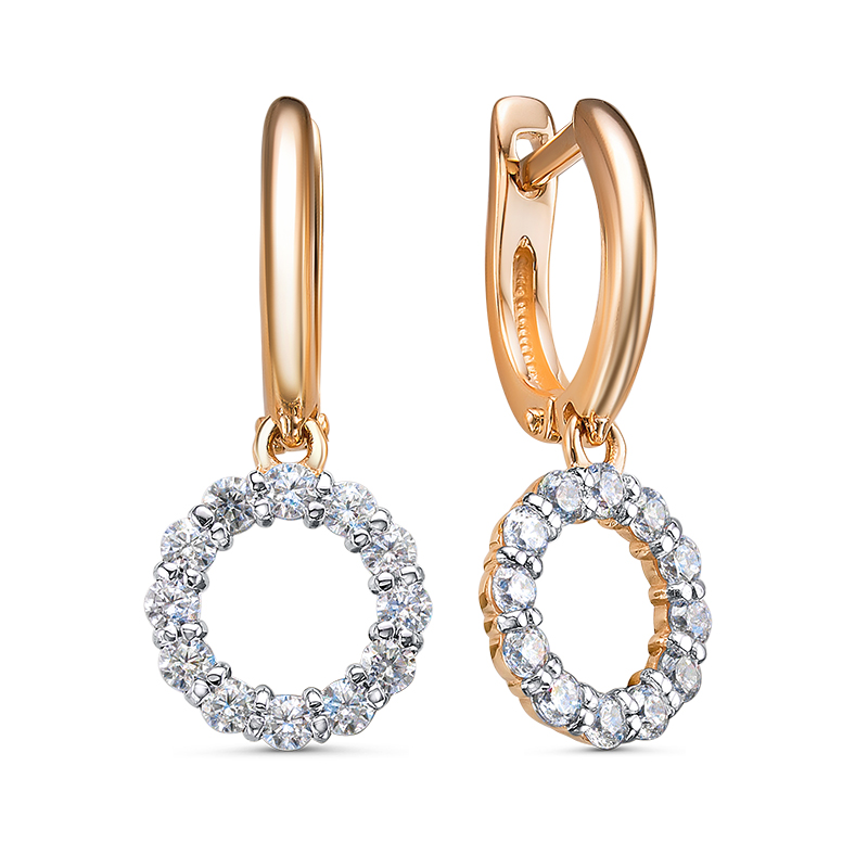 Серьги детские 585 1202934 арт.1202934 Фианит Кр 1,75;