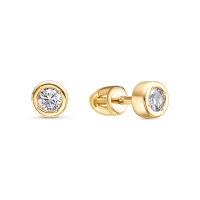 Серьги 585 0502626 арт.0502626 2 Фианит Кр 3,00 0,076;