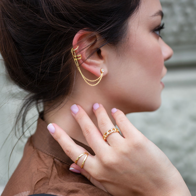 Серьга-каффа арт.0201526-10249 0,82г