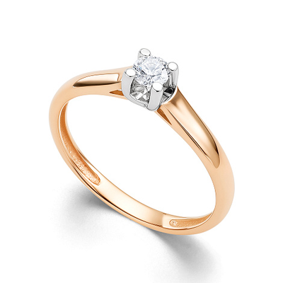 Кольцо 585 13997-100 арт.13997-100 1 Бриллиант Круг 57 0,132 7-10 4/6А 18,0 р.