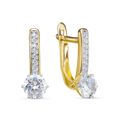 Серьги 585 л1201520 арт.л1201520 Фианит Кр 1,00;Фианит Кр 5,50;