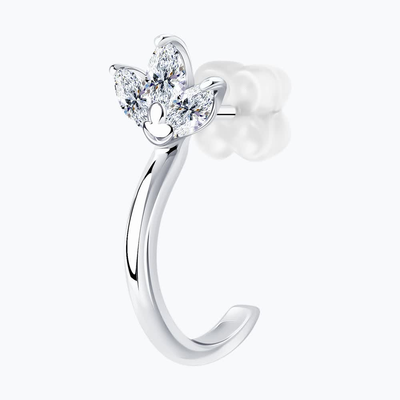 Серьга 925 94170133 арт.94170133 3 Фианит бесцветный Маркиз 4*2