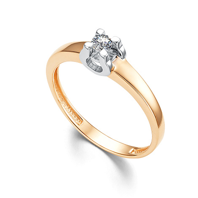 Кольцо 585 14003-100 арт.14003-100 1 Бриллиант Круг 57 0,057 15-20 3/6А