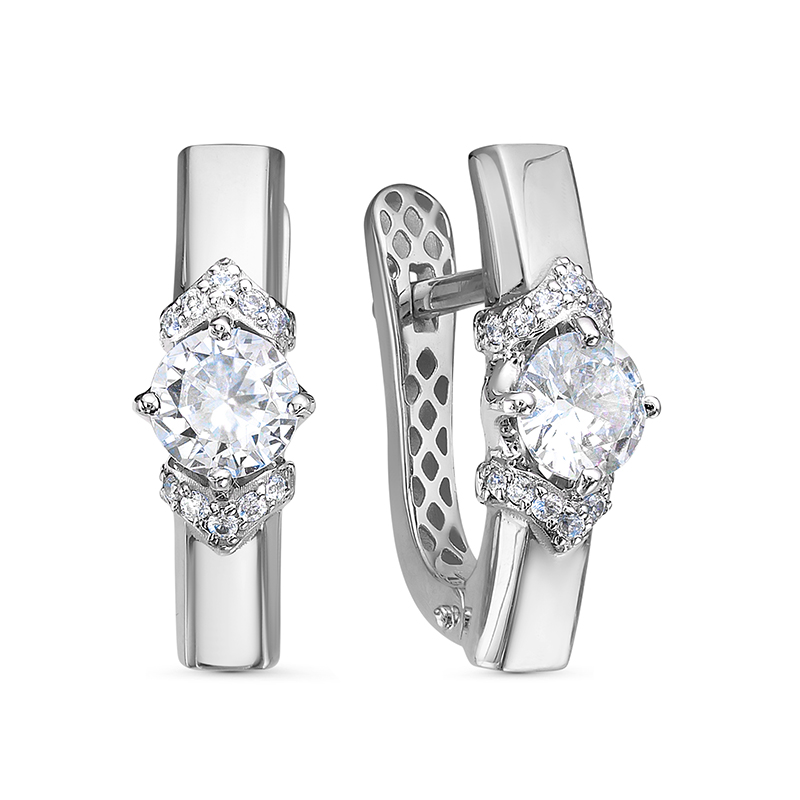 Серьги 585 дф1201590рб арт.дф1201590рб 28 Фианит Кр 1,00 0,048;2 Фианит Кр 5,00 0,316;