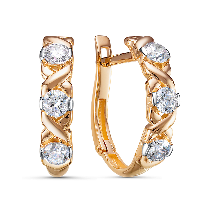 Серьги конго 585 1201761 арт.1201761 Фианит Кр 3,25;