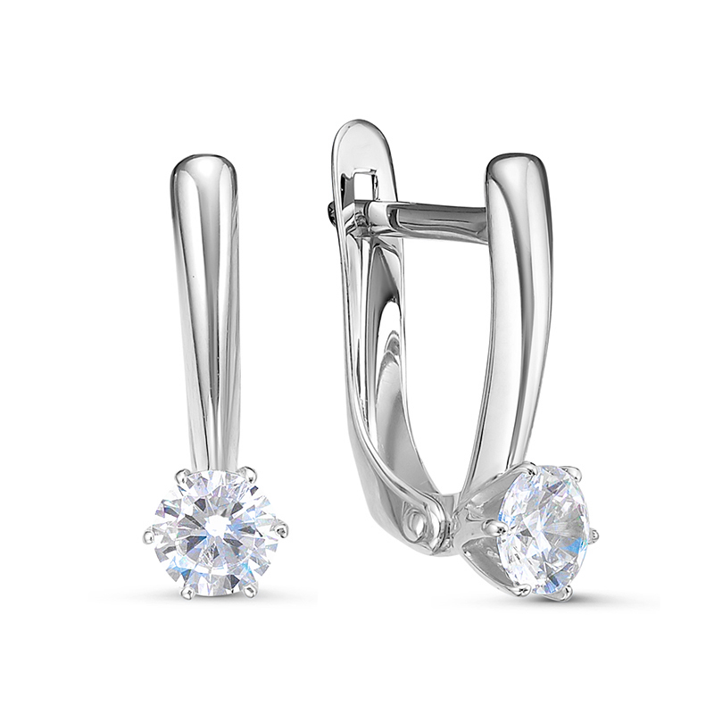 Серьги 585 б1201516 арт.б1201516 2 Фианит Кр 4,50 0,234;