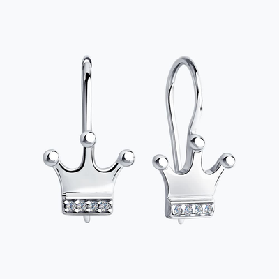 Серьги 925 94023501 арт.94023501 8 Фианит бесцветный Круг 1